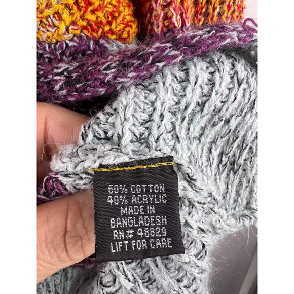 De Rotchild Colorblock Twist Front Chunky Knit Sweater Womens 3X Oversized Cozy - Picture 4 of 6